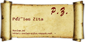 Páles Zita névjegykártya