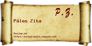 Páles Zita névjegykártya